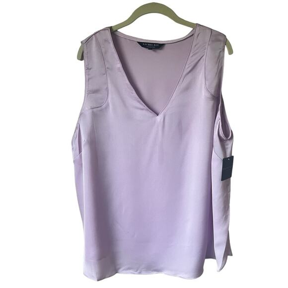 Rachel Ray Purple Satin Sleeveless Blouse Size 1X NWT - Picture 1 of 4